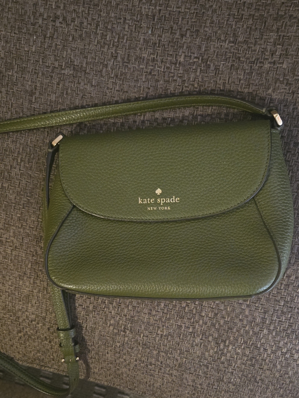 kate spade Olive Green Pebbled Leather Crossbody